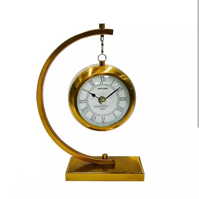 ساعت رومیزی آرتمیس طلایی مدل 3026 رنگ کاملأ ثابت با
